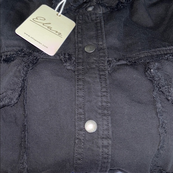 Elan NWT Devan Black 'Rock & Roll' Button Up Utility Jacket SZ S - Picture 6 of 7